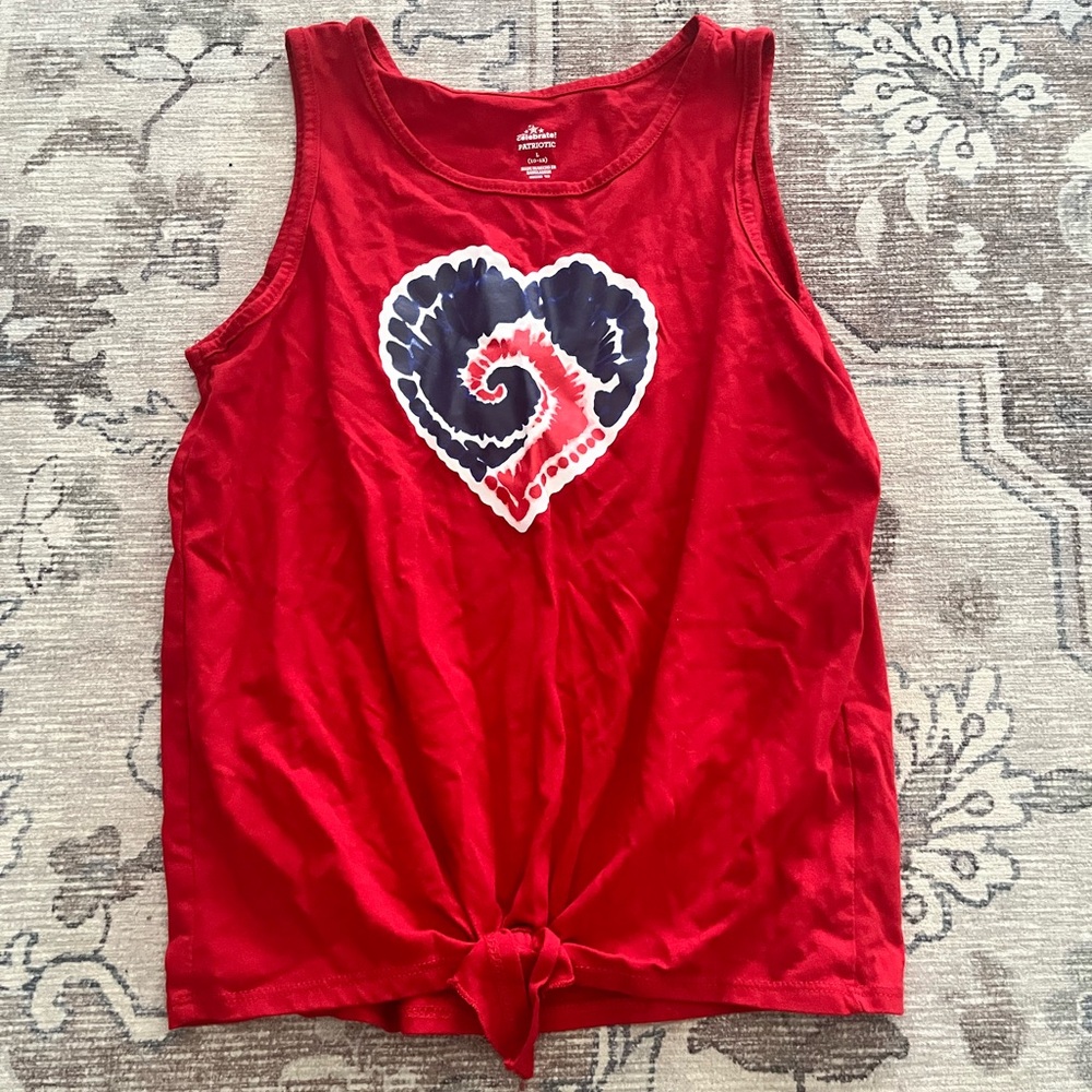 Red Tank Top with Heart Design